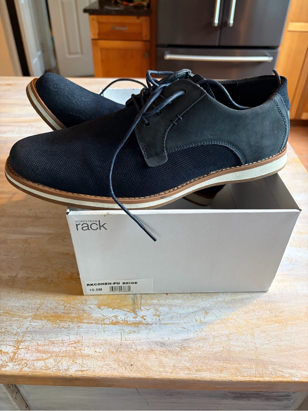 Men's Zanzara navy blue Casual Lace-Up Dress Shoes